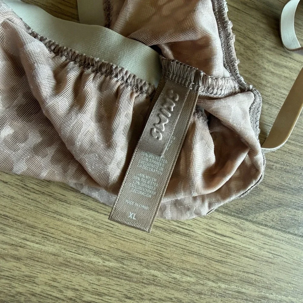 SKIMS Velvet Logo Scoop Bralette Chai Women's X Large - Picture 4 of 5